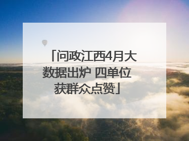问政江西4月大数据出炉 四单位获群众点赞